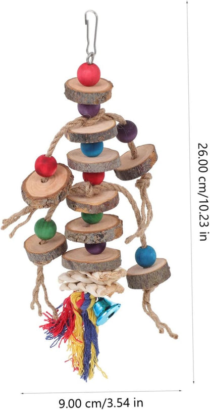 2pcs Wooden Parrot Chewing Toys Bird Nibbling Plaything for Cage Essential Pet Supplies for Healthy Activity Fun Portable Chew Toy for Birds