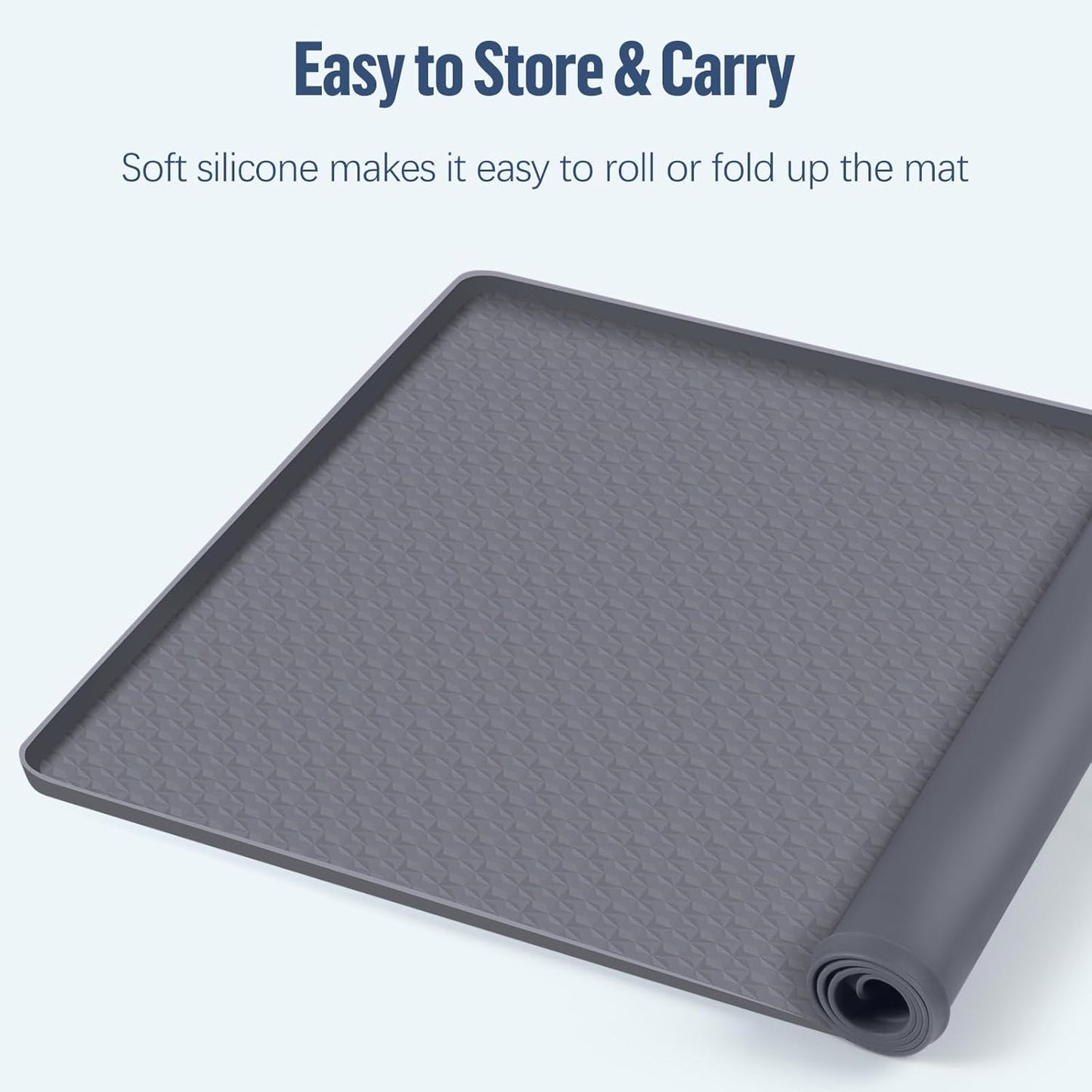 Pee Pad Holder for Dogs, 51" x 25.6" Silicone Pee Tray Mat Leak-Proof, High Edge, No Spill Pet Pad Holder for Puppy, Cat, Rabbit, Training Pads for Floor Protection, No Pee Pads (Grey)