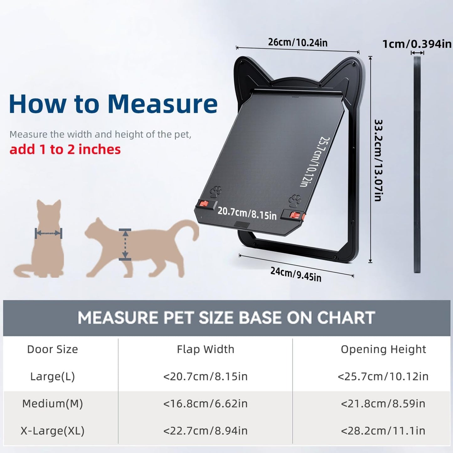 Pet Screen Door for Medium Dogs & Cats - Heavy Duty Magnetic Lockable Flap, Inside Door 10.12x8.15inch, Easy Install for Sliding Glass/Patio Doors Screen, Scratch-Resistant & Security Latch (Size L)