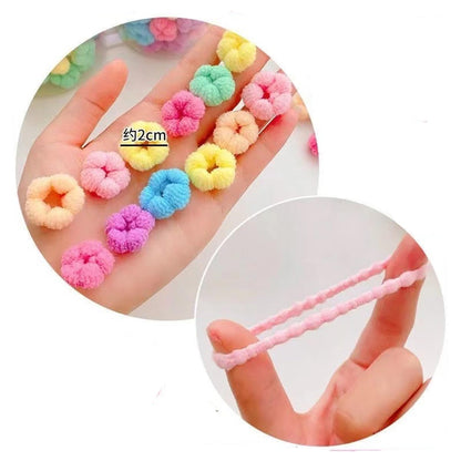 100pcs Candy Colour Small Dogs Hair Tie Scrunchies, Comfortable 0.8inch Mini Elastic Hair Rings Bands for Cats,Yorkshire Maltese Dogs,Pets Grooming,No Damage Hair