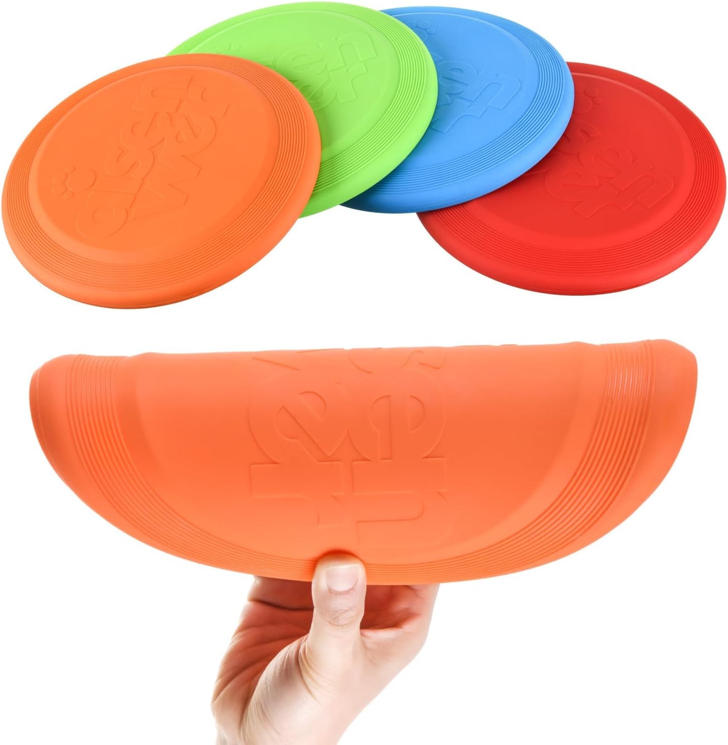 Dog Flying Disc - Durable Rubber Dog Toy for Fetch - Interactive Lightweight Flyer Dog Toys for Outdoor Playtime - Safer Disc for Healthy Activity - for Medium/Large Dogs