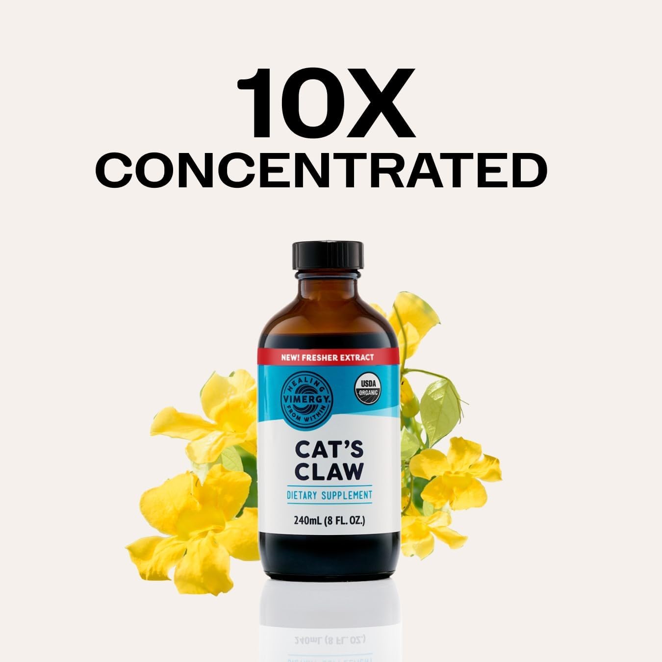 Vimergy Organic Cat’s Claw Liquid – Provides Antioxidant Support* – Benefits The Immune System* – Organic, Vegan, Gluten-Free, Non-GMO 120 Servings (240 ml)