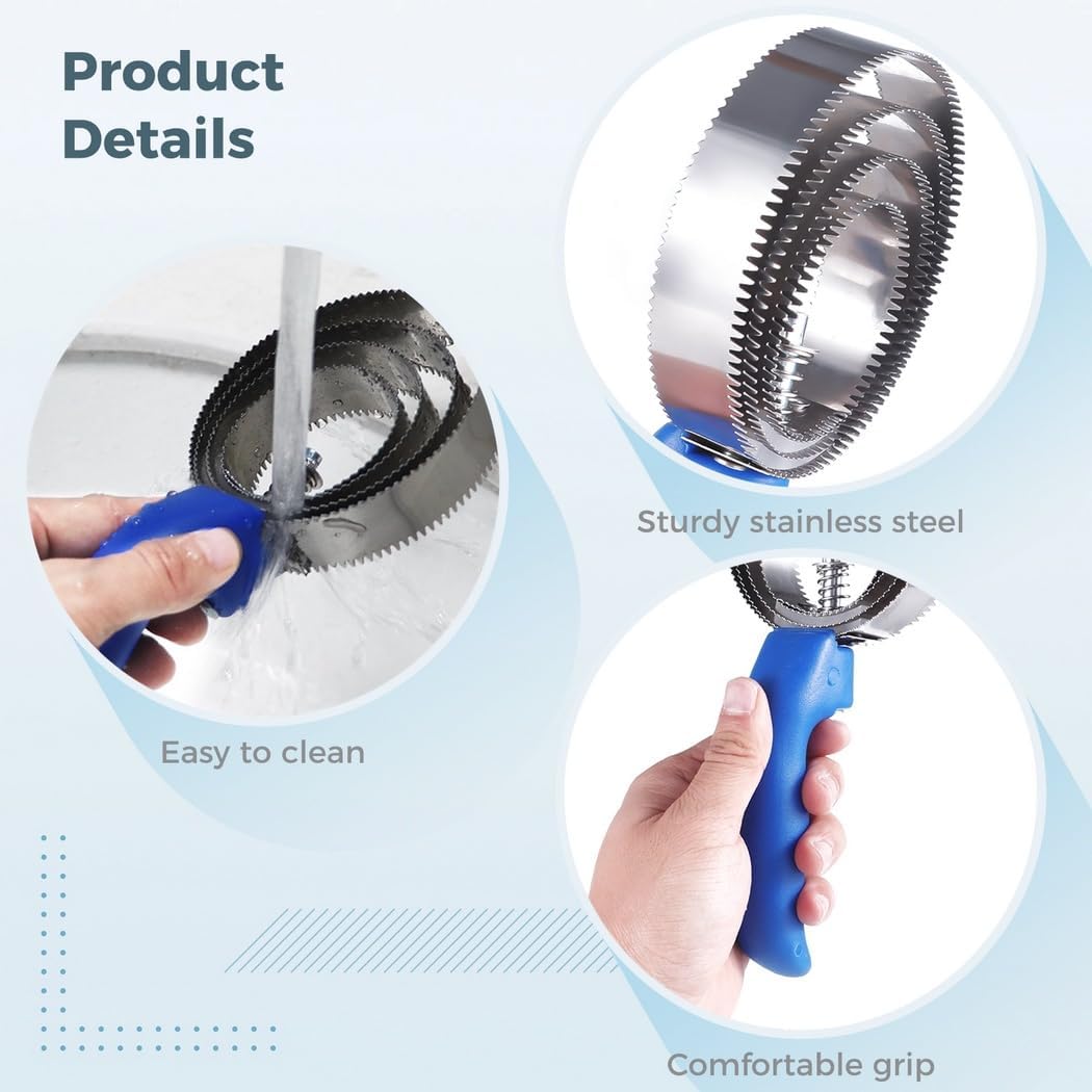 Reversible Stainless Steel Curry Combs, Curry Comb Horse Brushes, 8 Pcs 4-Ring Metal Curry Brushes, Horse Brush Scrapers with Comfortable Grip for Pet Dog Goat Horse Cow Sheep