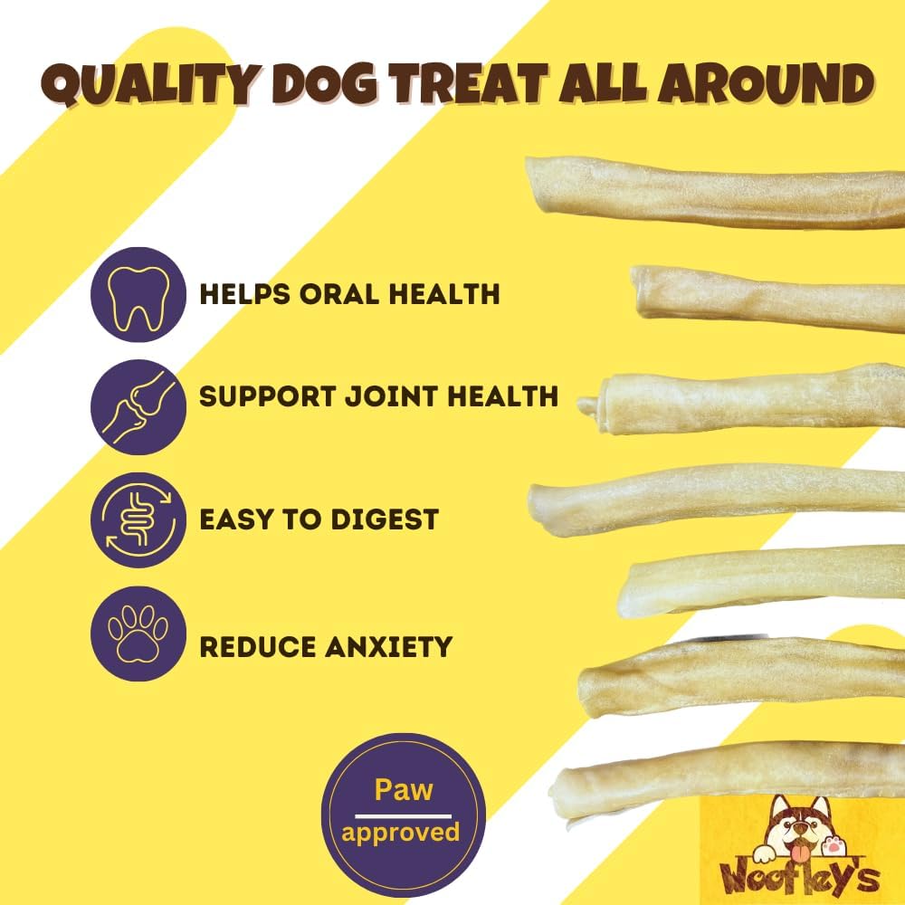 Woofley's 6 Inch Pure Collagen Sticks for Dogs (5 Count) - Collagen Chews for Medium & Large Dogs - Bully Stick Rawhide Alternative