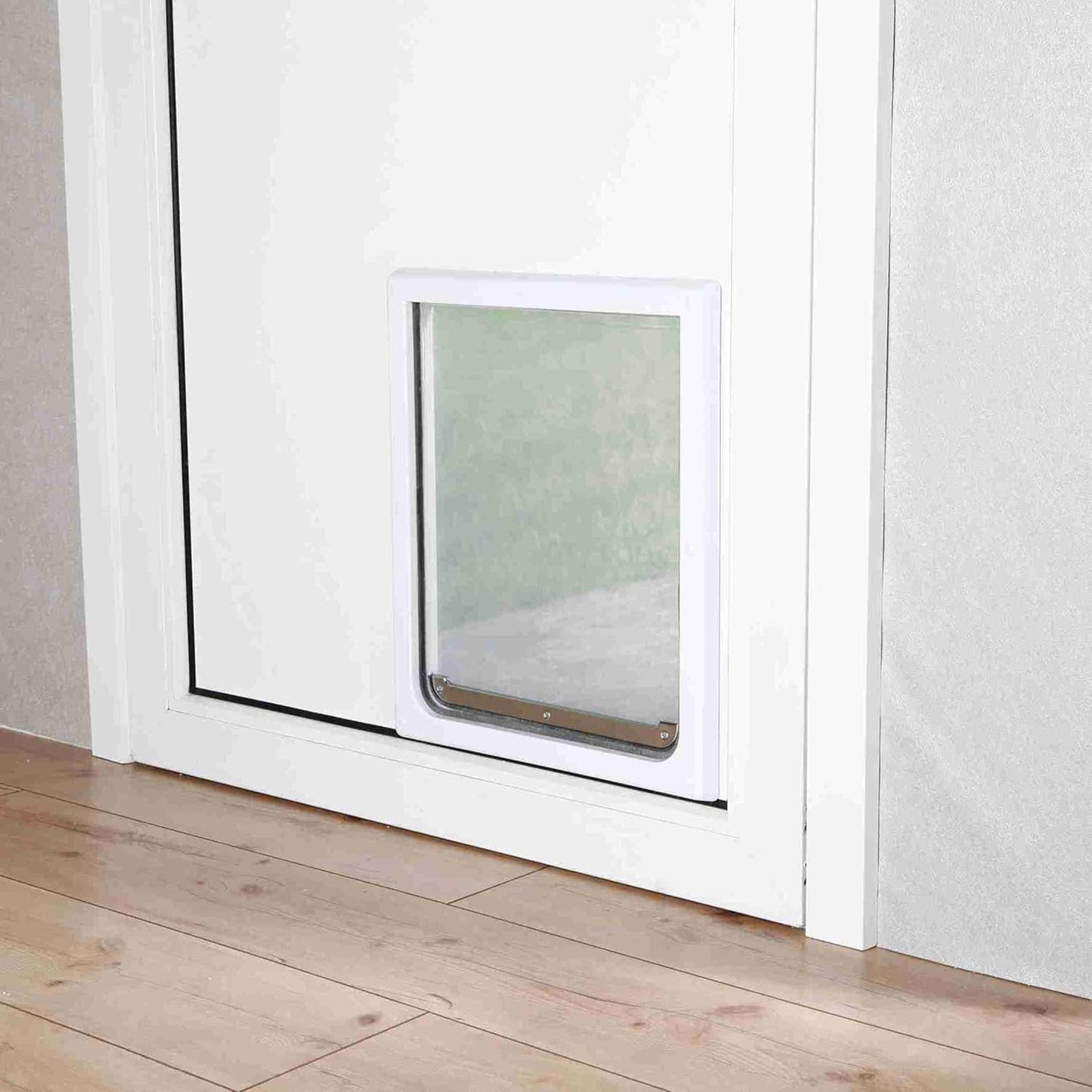Trixie Pet Products 2-Way Locking Dog Door, Medium to X-Large Dogs, White