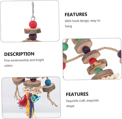 2pcs Wooden Parrot Chewing Toys Bird Nibbling Plaything for Cage Essential Pet Supplies for Healthy Activity Fun Portable Chew Toy for Birds