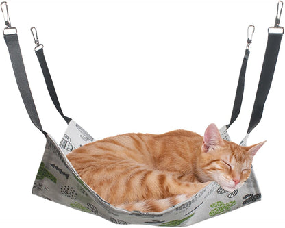 Cat Hammock for Cage | Soft Warm Fleece-Lined Comfortable - Winter Indoor Cat Swing Hammock | for Kitten Ferret Bunny Hamster Mice Home Outdoor Window Bedside