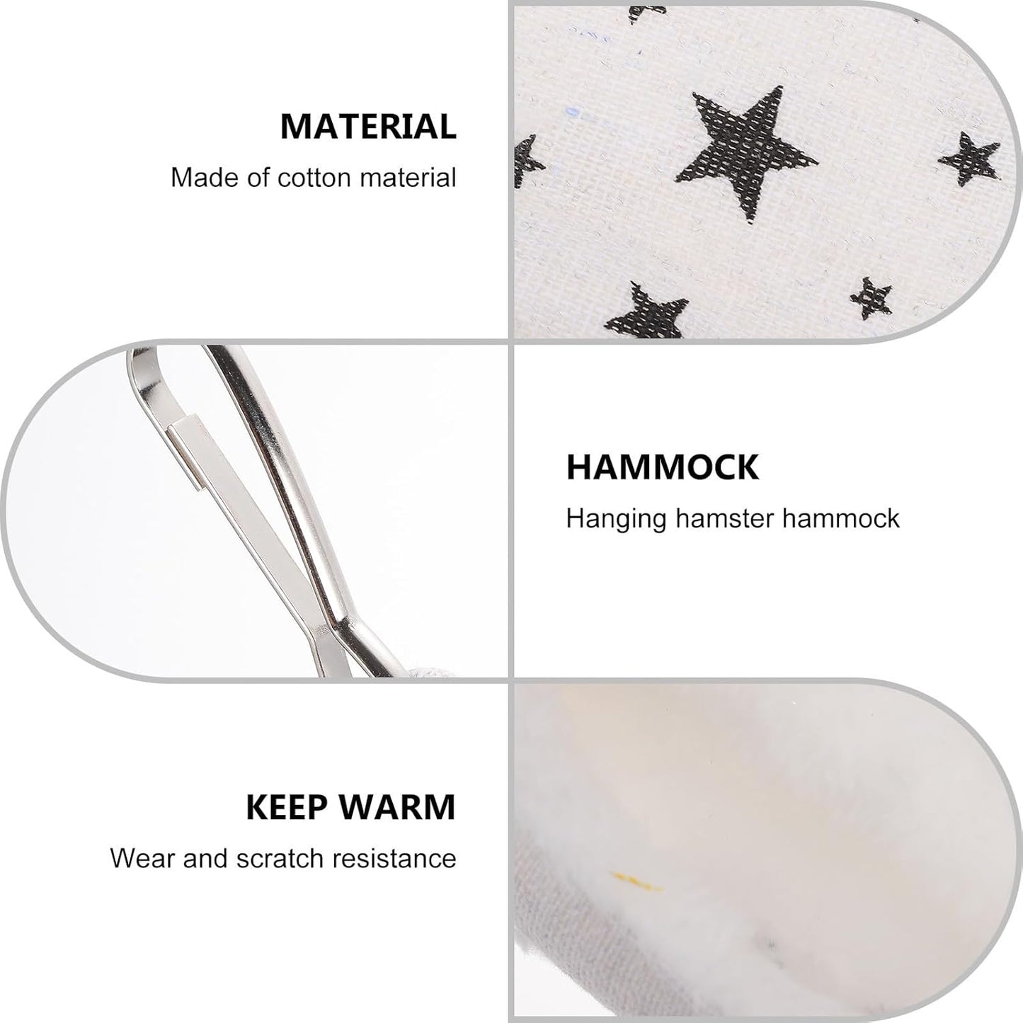 Small Animal Hanging Bed and Pet Warm Hanging Hammock with Light Star Pattern Soft Cozy Sleep Nest for Small Animals Cage Accessory