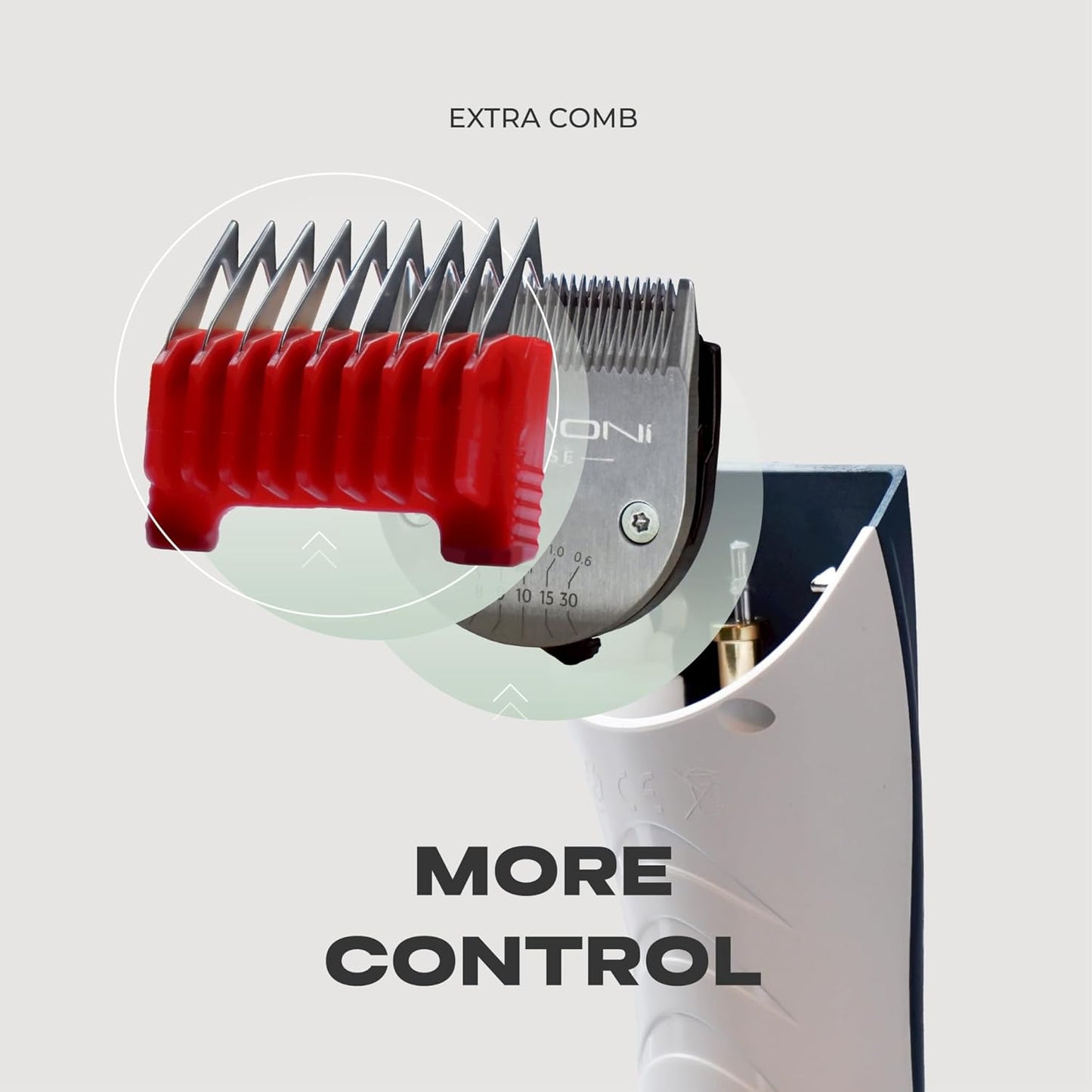 Professional Coarse + Fine 5-in-1 Clipper Blades (2-Pack) for 580 Series – Adjustable 0.6–2.8mm Detachable Metal Blades, Wahl Compatible, Steel Comb Ready