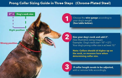 Herm Sprenger 2.25mm Prong Collar for Dog Training Adjustable Length & Easy Quick Release Buckle for Small/Medium Dogs (13-19" Neck)