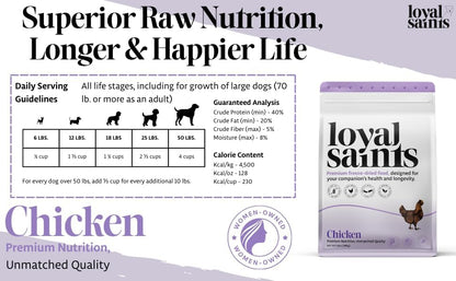 Freeze Dried Raw Dog Food - Chicken & Turkey Salmon Flavors, 14 oz. | High Protein and Grain Free Dog Food for All Breeds and Picky Eaters - Versatile as Meal Topper, Snack, and Treats