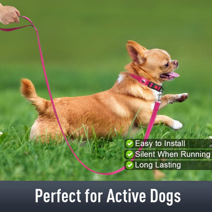 Airtag Dog Collar with AirTag Holder for Small Dogs, Reflective, Soft Padded & Safety Locking Buckle, Nylon Pet Collars Adjustable for All Breeds, Hotpink,S