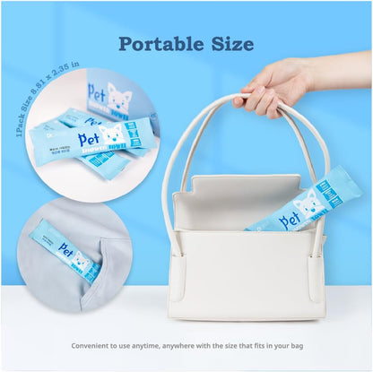 Extra Large Size - 20.5" x 12.6" Pet Wipes | Individually Packaged | Paw Wipes | Hypoallergenic | Grooming | Bathing | Green Tea Scented Deodorizing | Tear Stain | All Purpose Bath Wipes | 10 Counts