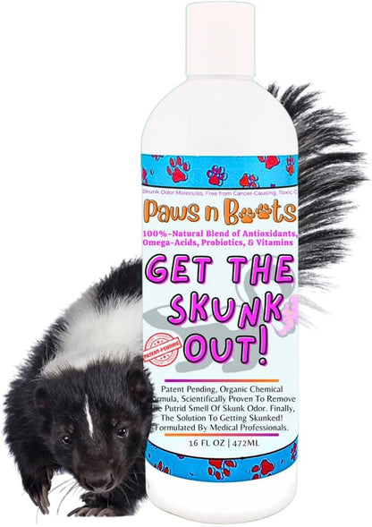 Skunk Odor Remover, #1 Most Effective & Safest Formula Available. Shampoo Guranteed to Get The Skunk Out! 100% Natural, Non-Toxic, Safe to Use on Dogs/Cats, Clothing, Furniture, Even You!