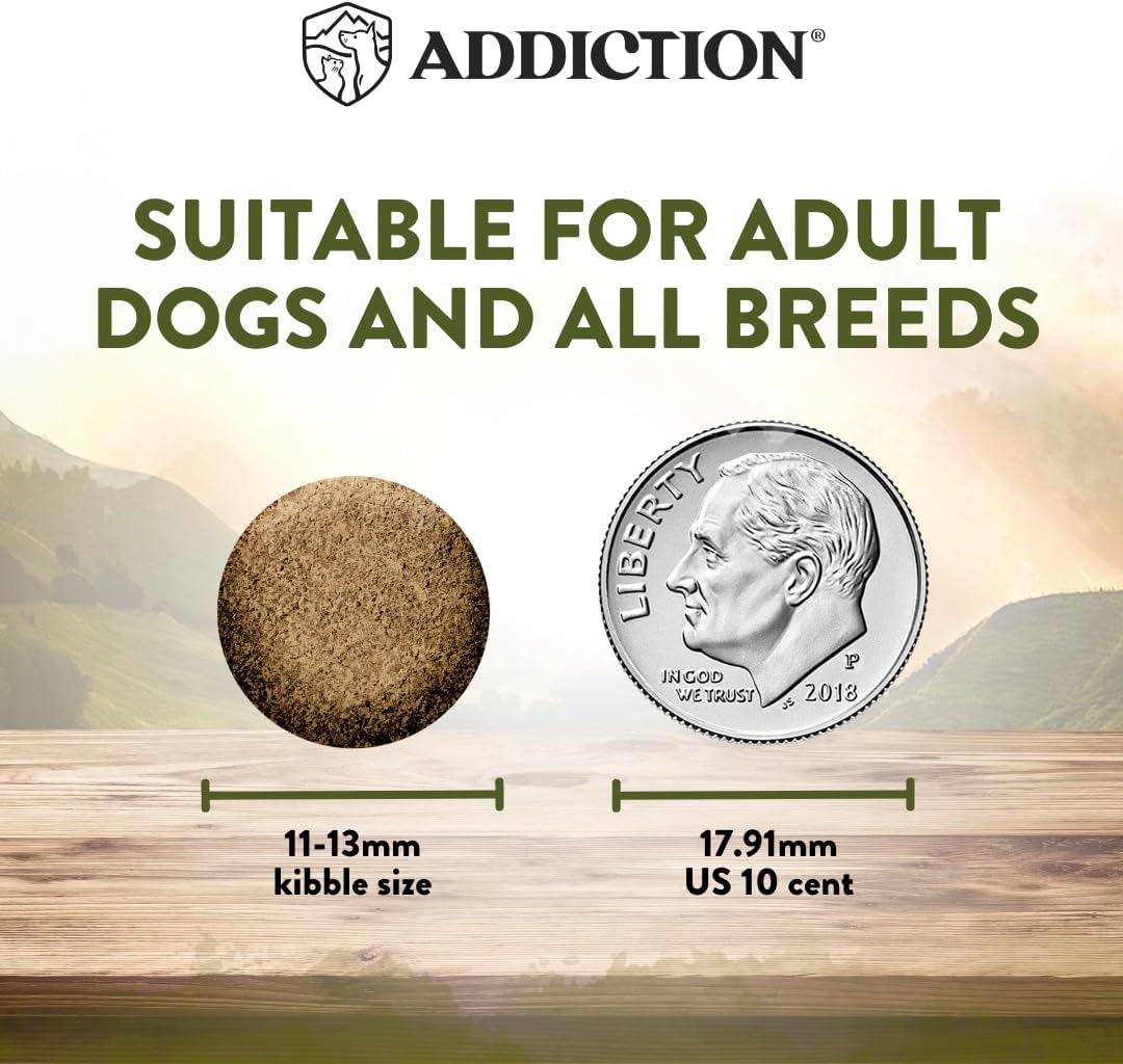 Addiction Wild Islands Highland Meats - Grass-Fed Lamb & Beef - Whole Prey Diet with Meat & Organ Meats - High-Protein Grain-Free Dry Dog Food for Adult Dogs - 20lbs