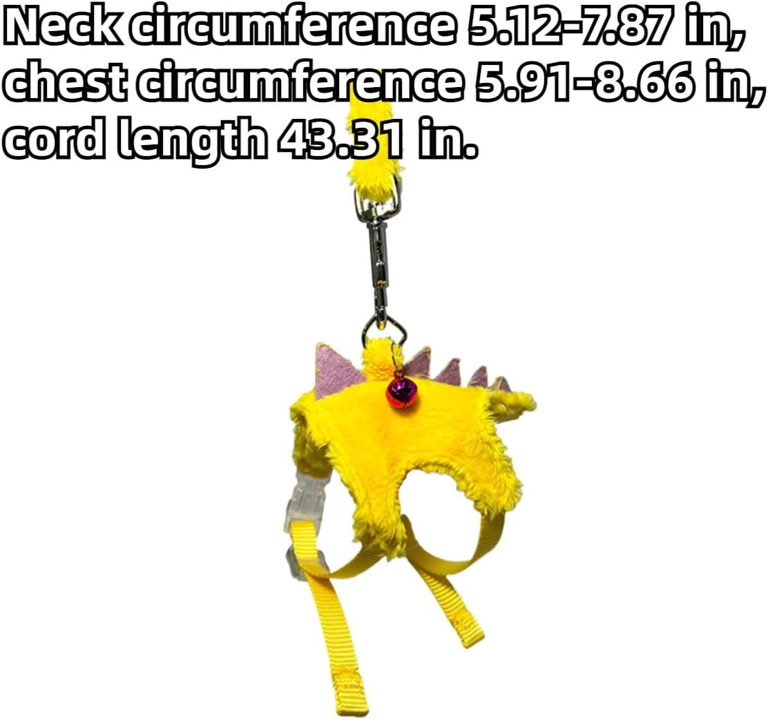 Ferret Harness and Leash Set Small Animals Vest Harness with Safe Bell Dinosaur Shaped Walking Clothes for Baby Rabbit Guinea Pig Teacup Chihuahua Mouse and Other Small Pet (Blue)