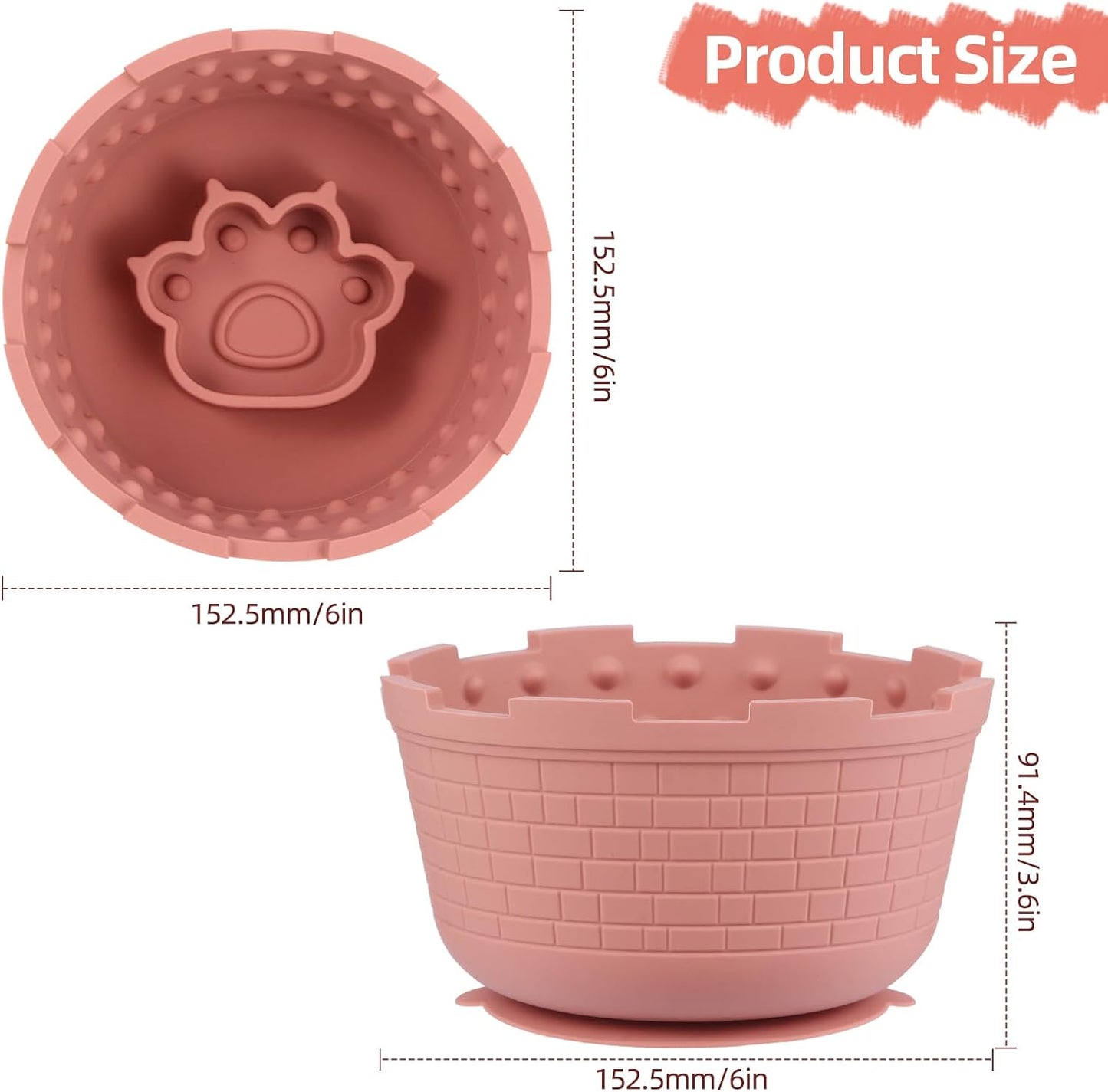 Dog Slow Feeder Lick Bowl-Anxiety Relief Dog Licking Mat Treat Dispenser with Bottom Suction for Small Medium and Large Breed Dogs, BPA Free Silicone