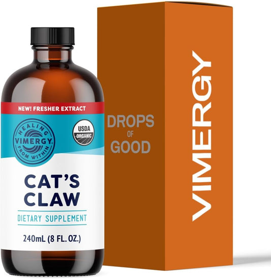 Vimergy Organic Cat’s Claw Liquid – Provides Antioxidant Support* – Benefits The Immune System* – Organic, Vegan, Gluten-Free, Non-GMO 120 Servings (240 ml)