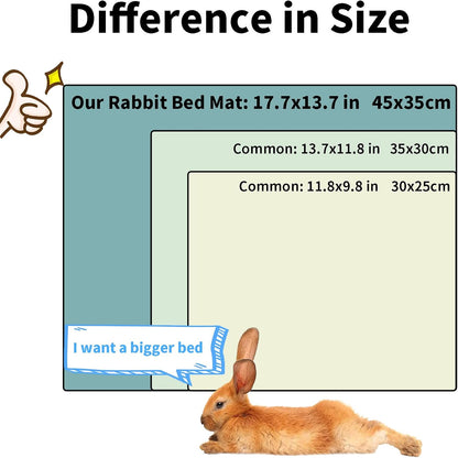 Amakunft 2 Pcs Large Guinea Pig Bed Mat, Rabbit Sleep Bed, 17.7x13.7x2 Inches, Small Animal Playpen for Bunny/Chinchilla/Hedgehog