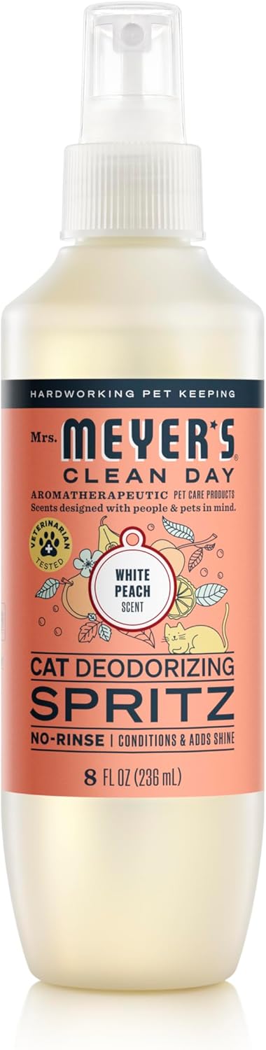 MRS. MEYER'S Clean Day Cat Deodorizing Spray, White Peach Scent, 8oz