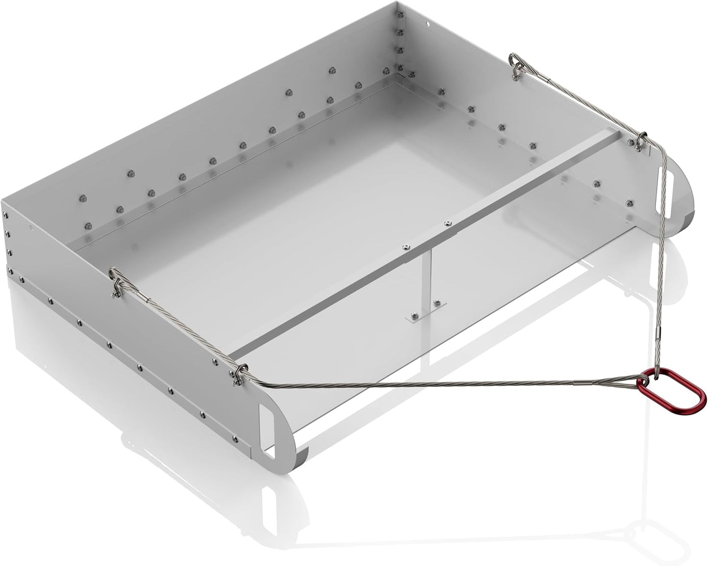 Pasture Manure Scoop, Tow Behind Manure Scoop for Horses Paddocks, Picks Up for Small Manure from Horse, Instead of a Manure Fork ATV Rake, Silver