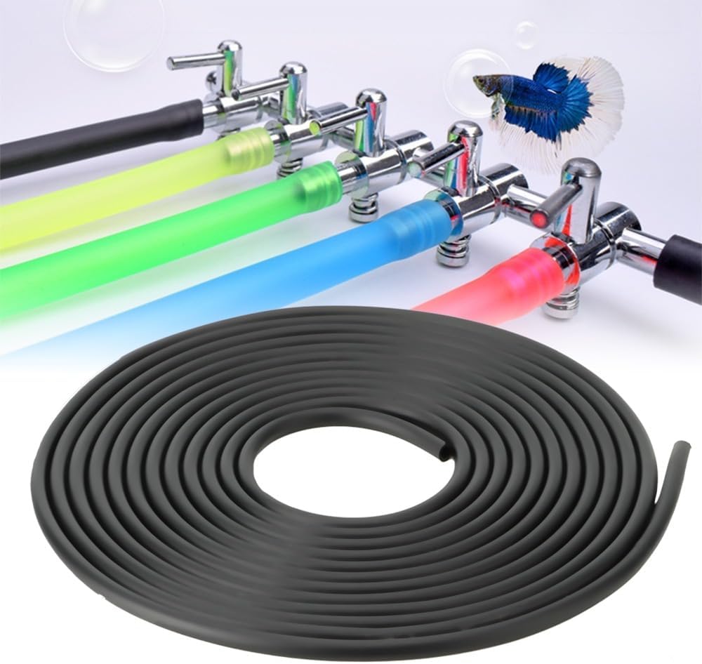 4m Length Silicone Oxygen Hose Soft Flexible Durable Fish Tank Air Tube Aquarium Air Pump Tube(Black)
