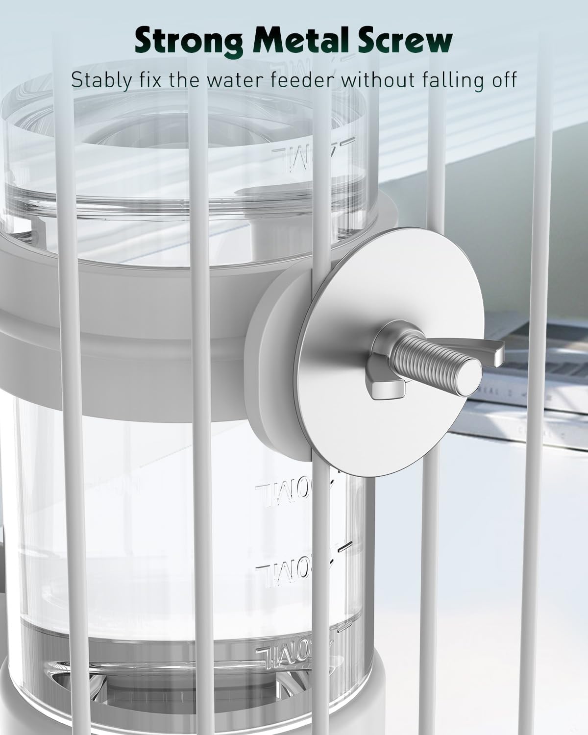 Pawfly Bird Water Dispenser, Automatic Water Feeder, Plastic Cage Water Dispenser, White Parrot Waterer for Small Parakeet Cockatiel Budgie Lovebirds (Not Fit for Food Feeding)