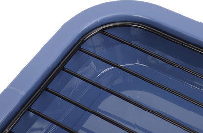 Fdit Dog Toilet Tray with Mesh Rack, Removable PP Plastic Pet Potty for Medium Small Dogs, Anti Slip Training Tray with Iron Frame