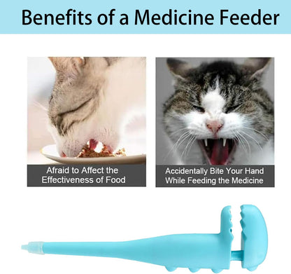 Cat Pill Shooter - Pet Pill Shooter for Dogs and Cats,Soft Tip Syringe Dispenser,Easy Medication Delivery to Small Animals (Blue)