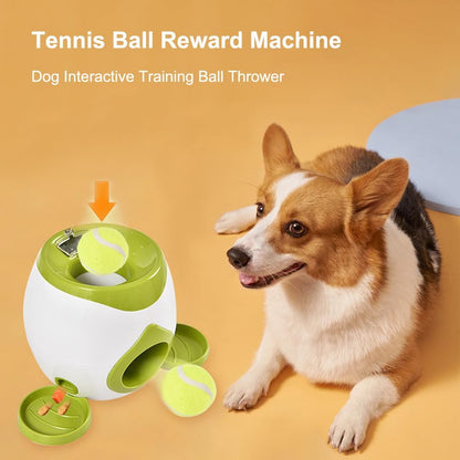 Automatic Dog Ball Launcher Dog Tennis Food Reward Machine Interactive Dogs Ball Thrower Slow Feeder for Small and Medium Dogs (Green)