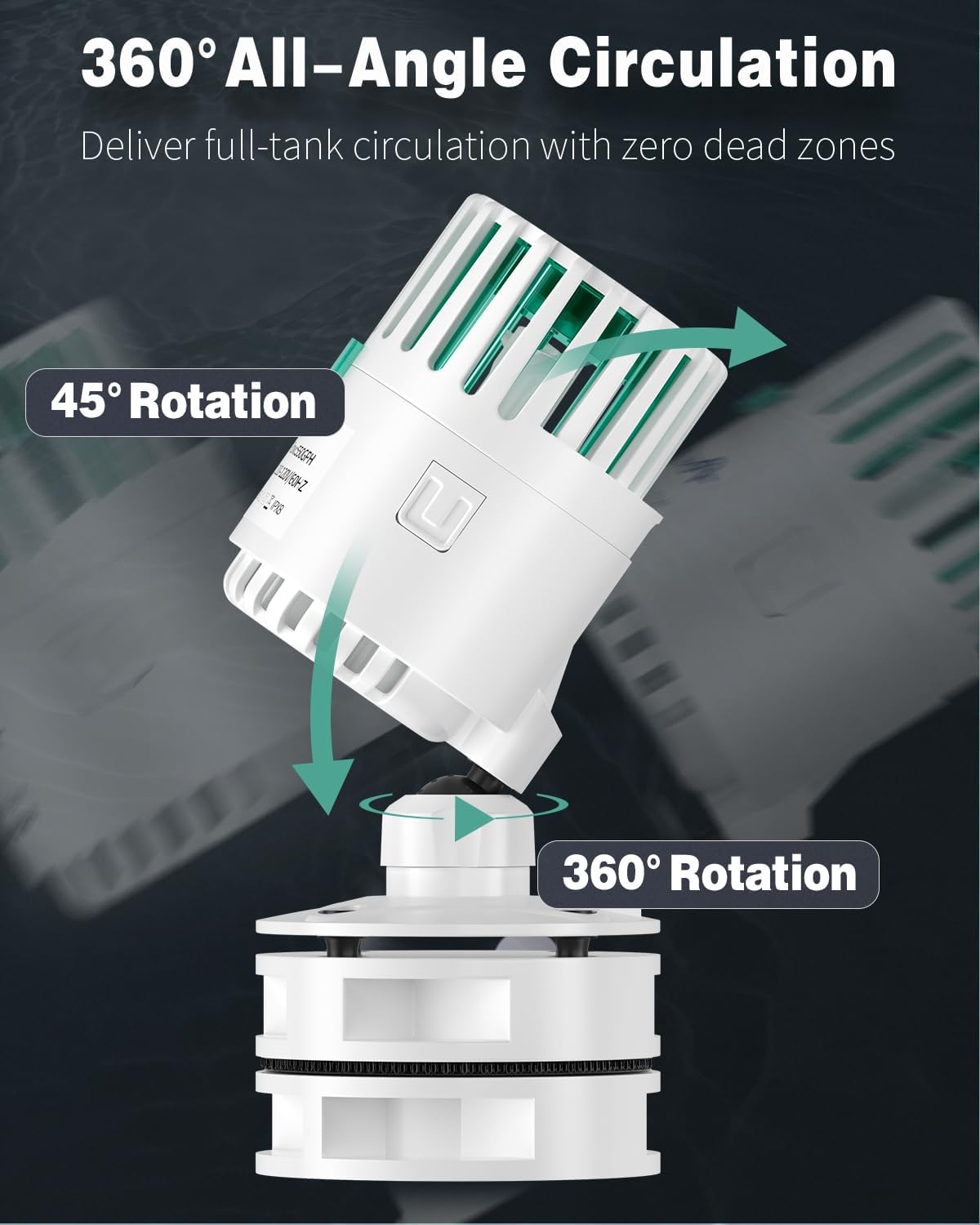 Pawfly Wave Maker for Aquarium, 800 GPH Aquarium Powerhead, Quiet Submersible Wavemaker for 25-100 Gallon Fish Tanks, Water Circulation Pump with Powerful Magnetic Base