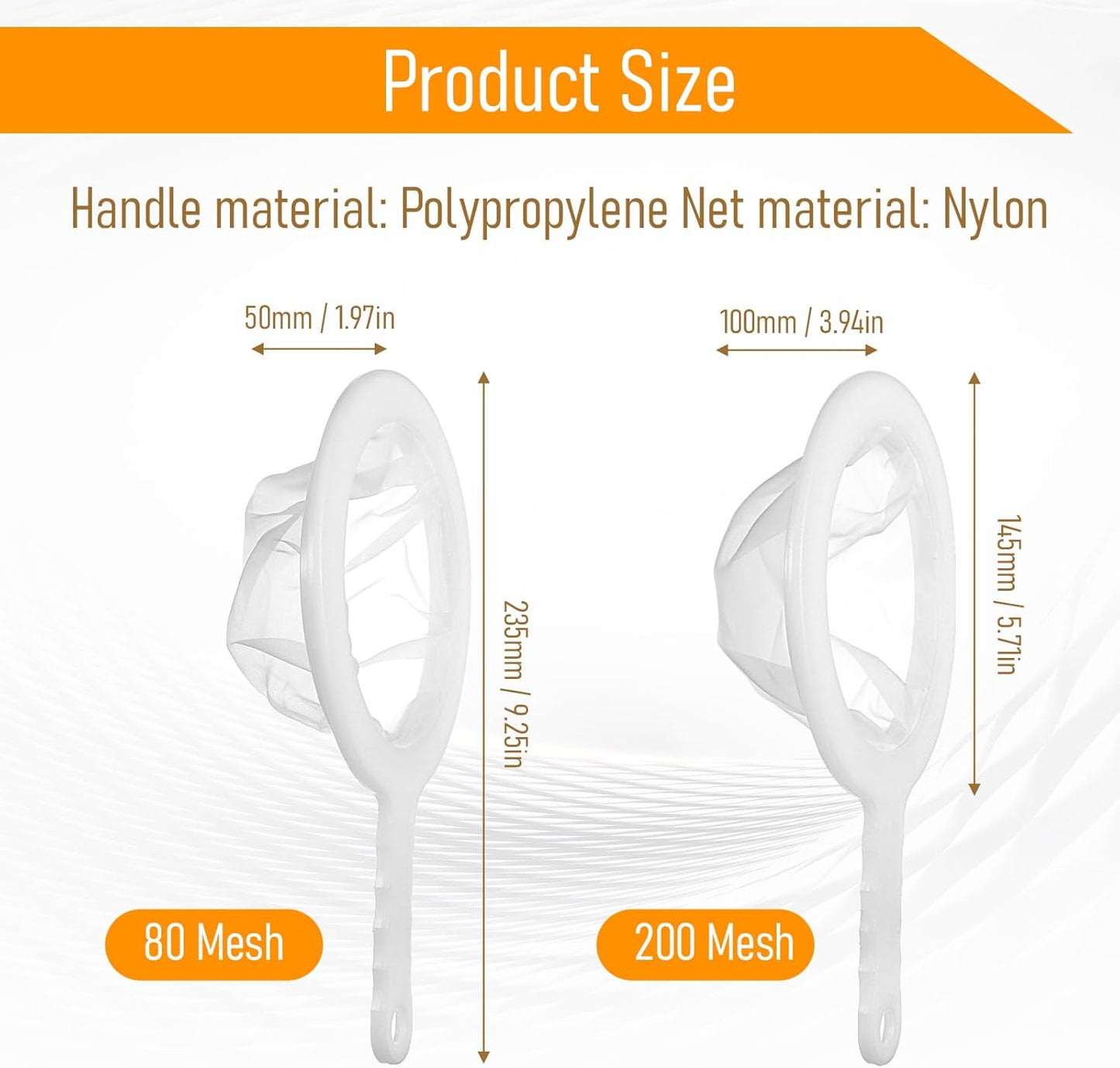 2 PCS Baby Brine Shrimp Net Sieve, 80 Mesh 200 Mesh Kit, Small Fish Aquarium Net for Brine Shrimp Hatchery, Fry Eggs for Hatching Baby Fish Separator