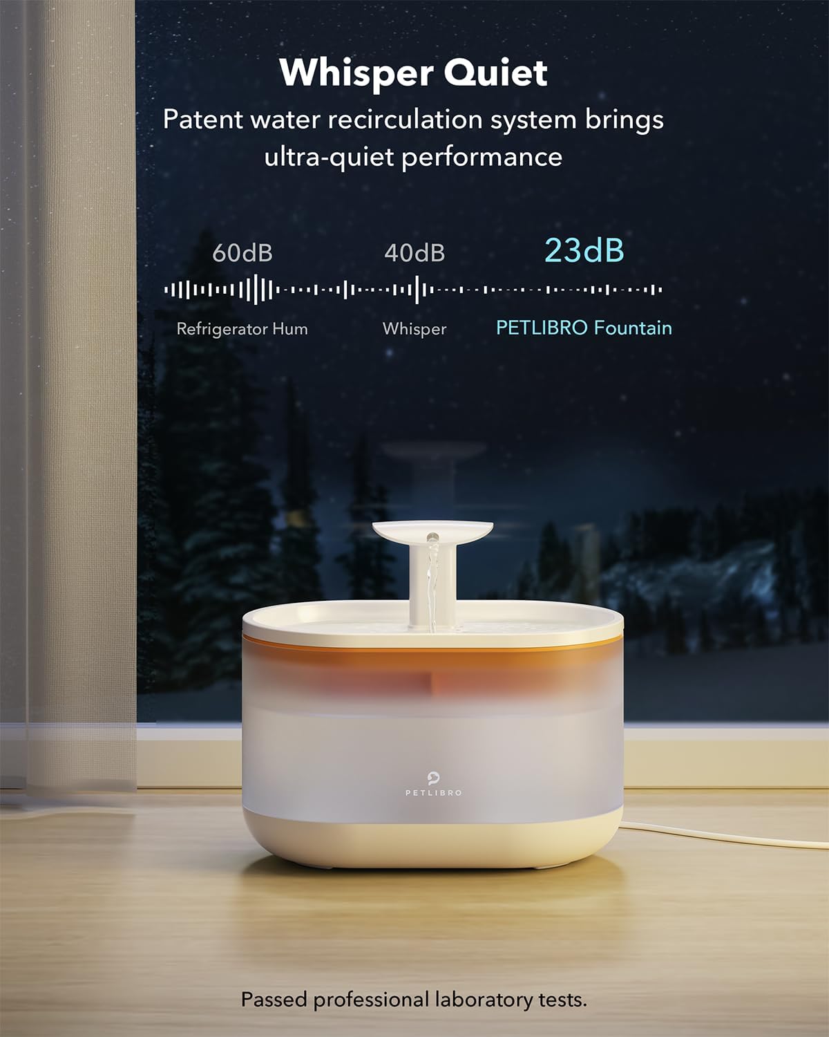 PETLIBRO 2.1L Automatic Cat Water Fountain, Ultra-Quiet Indoor Pet Water Dispenser with Dual Flow Modes, Visible Water Window & Multi-Layer Filter System, BPA-Free, Orange