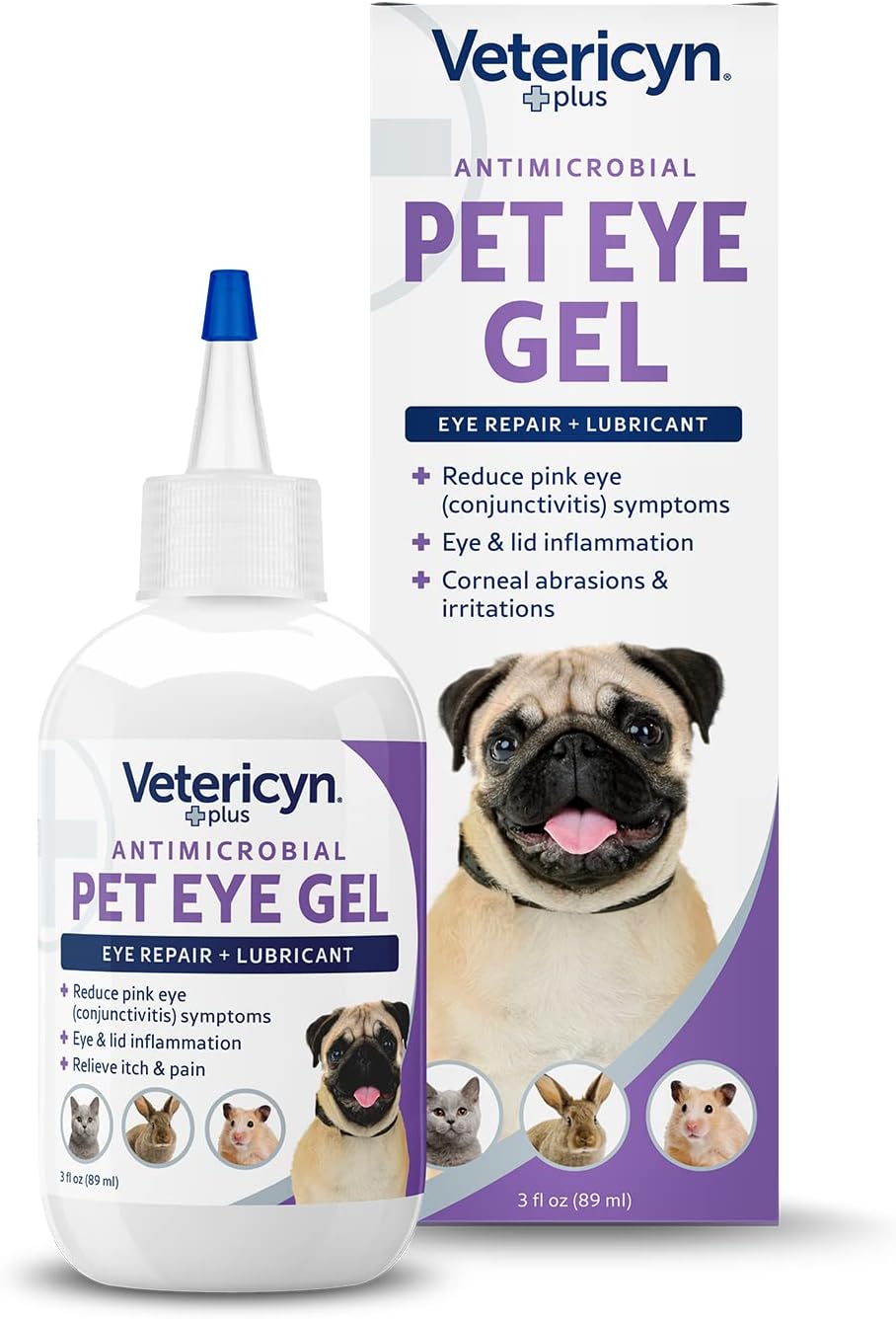 Vetericyn Plus Pet Eye Gel | Dog and Cat Eye Ointment Alternative to Lubricate and Relieve Eye Irritations and Abrasions, Reduce Symptoms of Pink Eye in Dogs and Cats. 3 ounces