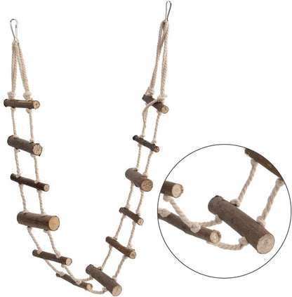 Pet Climbing Ladder, 100cm Small Pet Ladder, Adjustable with Hanging Hook for Hamsters Small Pets Toy Parrots