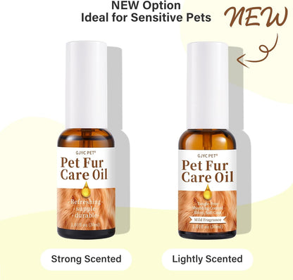 Pet Fur Care Oil - Tangle Remover, Shiny & Silky Coat, Soothing Skin Protection with Collagen and Natural Oils - Leave-in Formula for Dogs and Cats - 1.01 fl. oz
