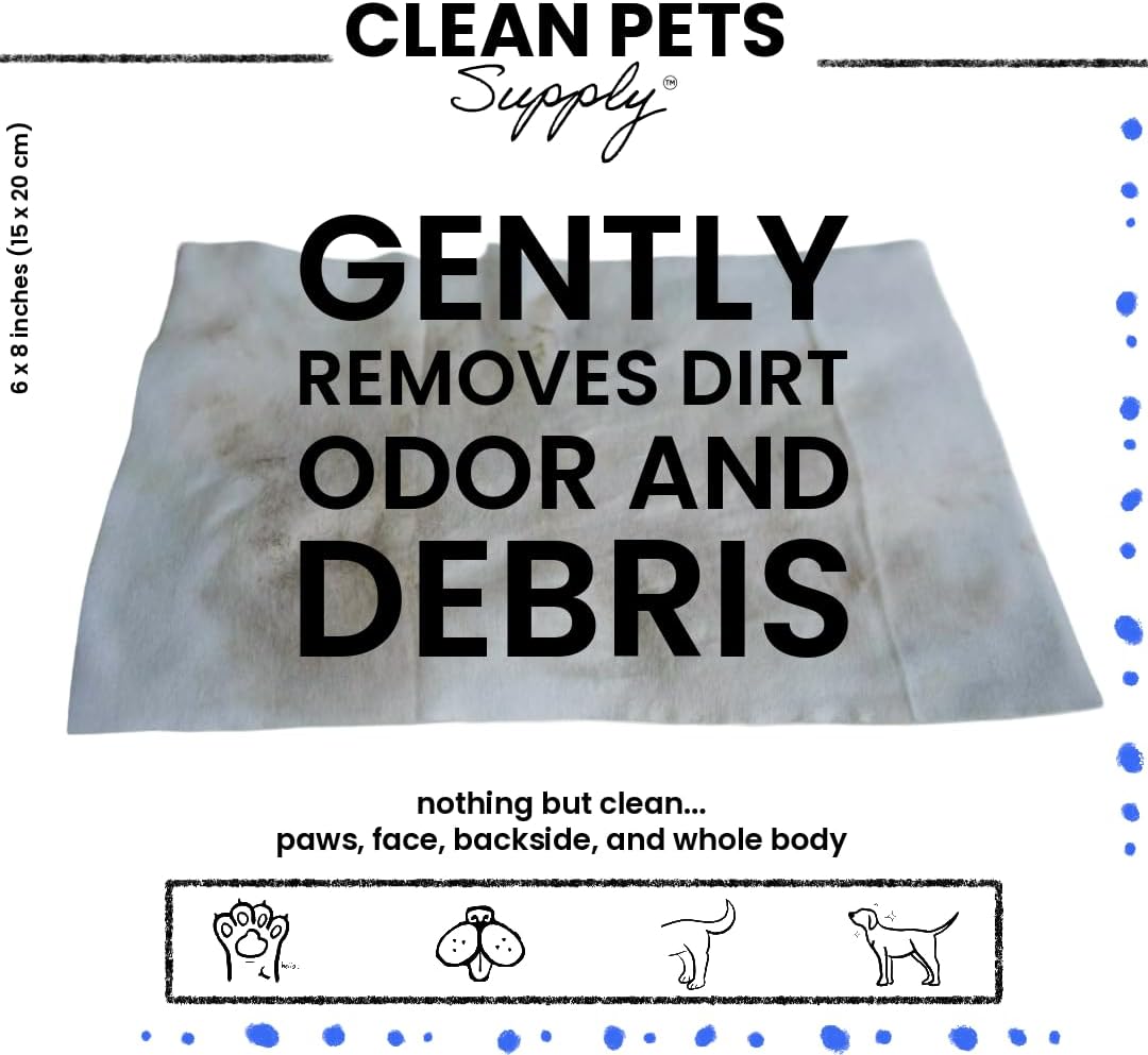Unscented Pet Cleaning Wipes 80 Count No frangrance, Grooming Wipes for Dogs and Cats