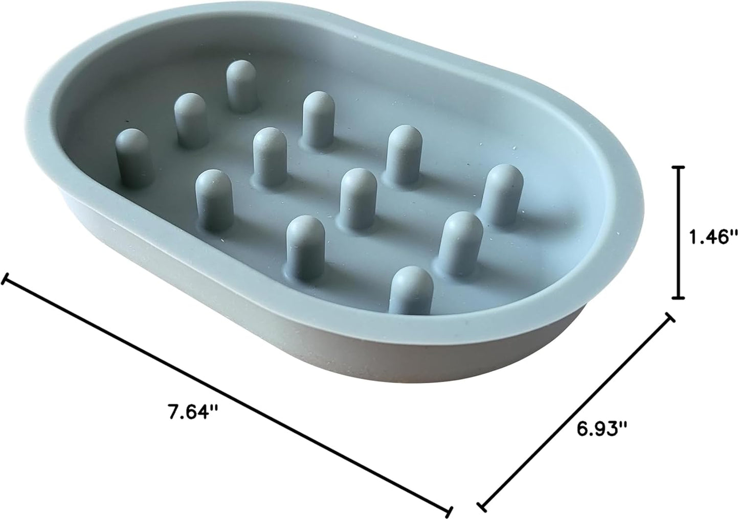 Slow Feeder Bowl - Compatible with Sureflap Surefeed Feeders, BPA & Silicone, Non-Slip, Dishwasher Safe, Promotes Healthy Eating, Cat, Small & Med Breed, Gray