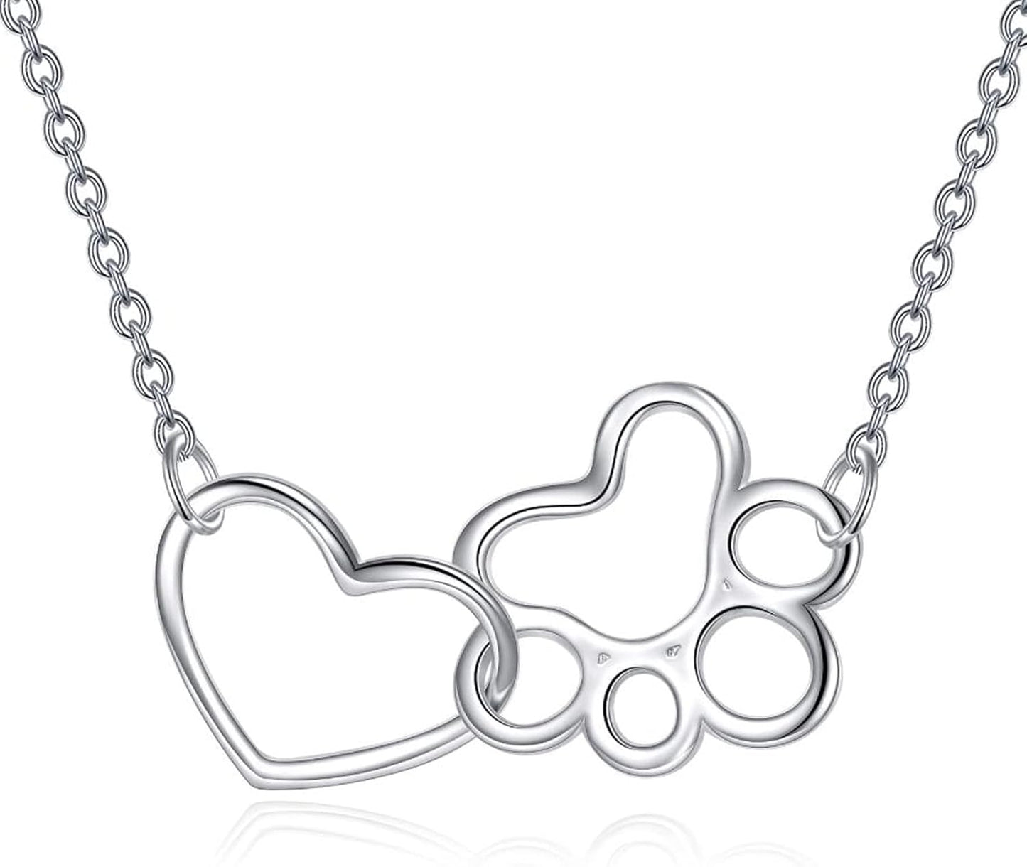 ONEFINITY Paw Print Necklace 925 Sterling Silver Cat Dog Paw Pendant Jewelry for Women Pet Lover Gifts
