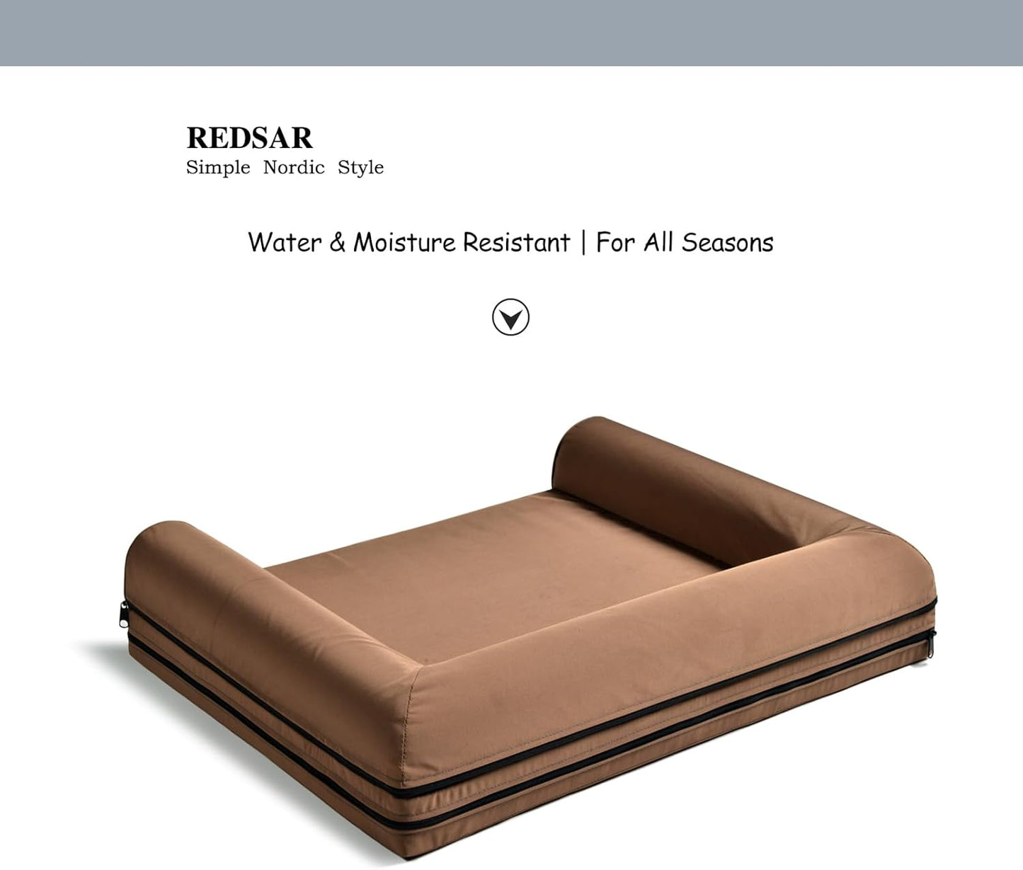 Dog Bed for Large Dogs Chew Resistant & Orthopedic, XL Size Compressible Sofa Bed with Removable Washable Cover, for Labrador, Golden Retriever, Husky, German Shepherd (Brown)