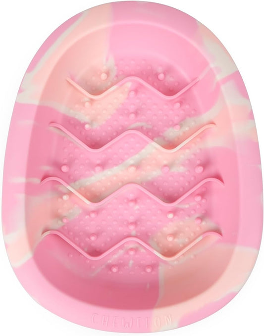 CHEWFFON Interactive Dog & Cat Lick Mat Bowls, BPA-Free Silicone Dog Slow Feeder Bowl with Suction Cups, Non Slip Food Bowl for Dogs and Cats, Reduces Boredom, Dishwasher Safe, Cotton Candy