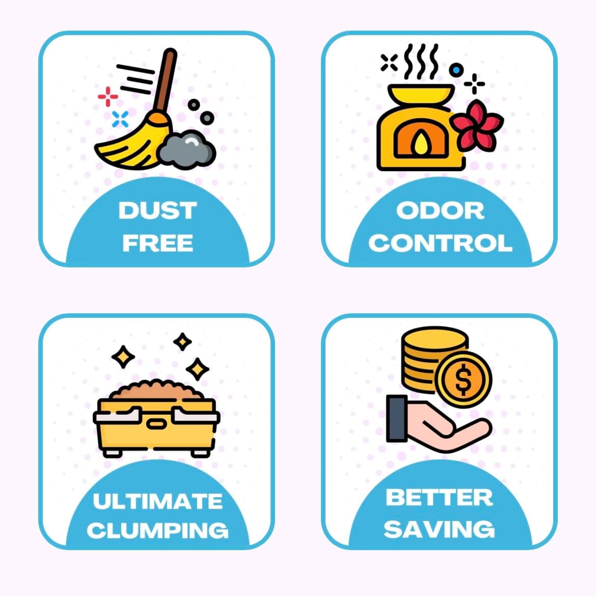 FIFI Litter®15-lbs. 99.9% Dust-Free, Non-Tracking,All Natural,Premium Multi-Cat Formula,Bentonite/Carbon/Silica, Hypoallergenic,Quick Clumping, Odor Control, Super Absorbent, Unscented.