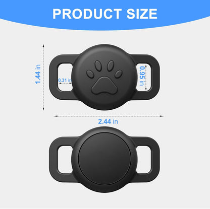 【2 Pack】 2025 Latest Air Tag Cat Collar, Silicone Full-Body Covered, Waterproof Cat Collar Air tag Holder Soft Design Fits All Width Collars, Black