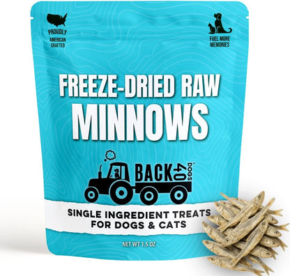 Premium Freeze Dried Minnows for Dogs & Cats - Single Ingredient Raw Dog Training Treats & Dog Food Topper - Made in USA - Gluten Free, Grain Free, High Protein, Rich in Omega-3s - (1.5oz)