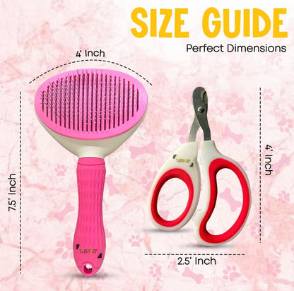 Essential Pet Supplies: Pet Collar for Small Dogs with Reflective AirTag Holder and Secure,Comfortable Padding Bundled with Safe Dog Nail Clippers and Self-Cleaning Dog Brush