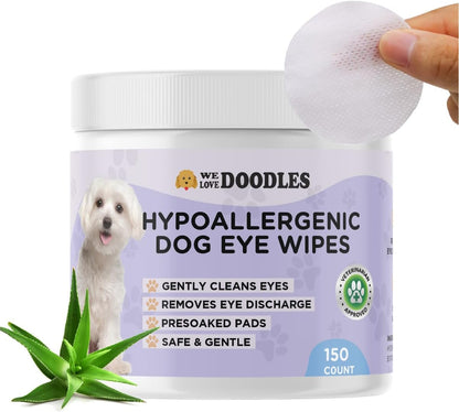 We Love Doodles Dog Eye Wipes - Gently Clean Eyes with Pre-Soaked Pet Eye Wipes Pads & Safe Dog Eye Cleaner - Effective Dog Tear Stain Remover (150 PCS)