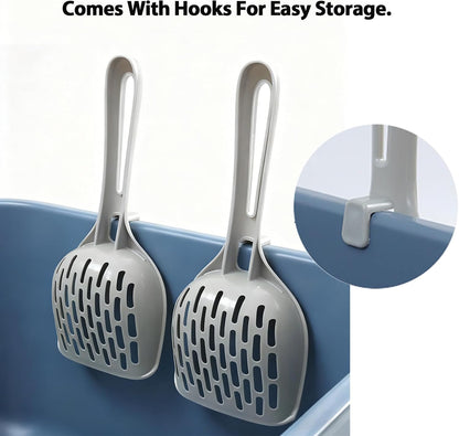 Stainless Steel Cat Litter Box with Cat Litter Scoop,Metal Kitty Litter Pan,Kitty Shallow Litter Box for Small Animals Cats Kitty,Rabbits Toilet,Easy to Clean,Non Stick