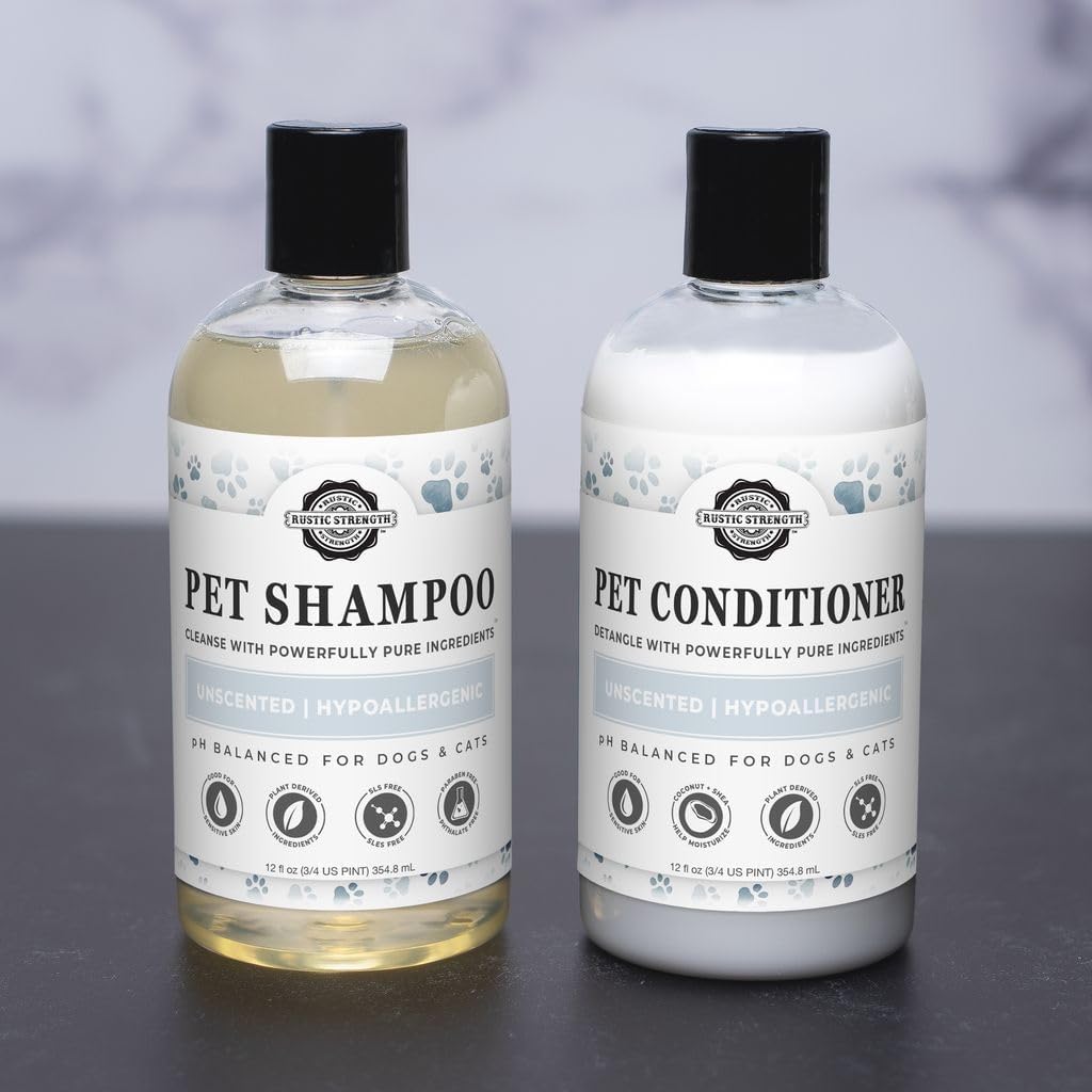 Rustic Strength PH Balanced Hypoallergenic Pet Conditioner for Dogs and Cats, 16 oz