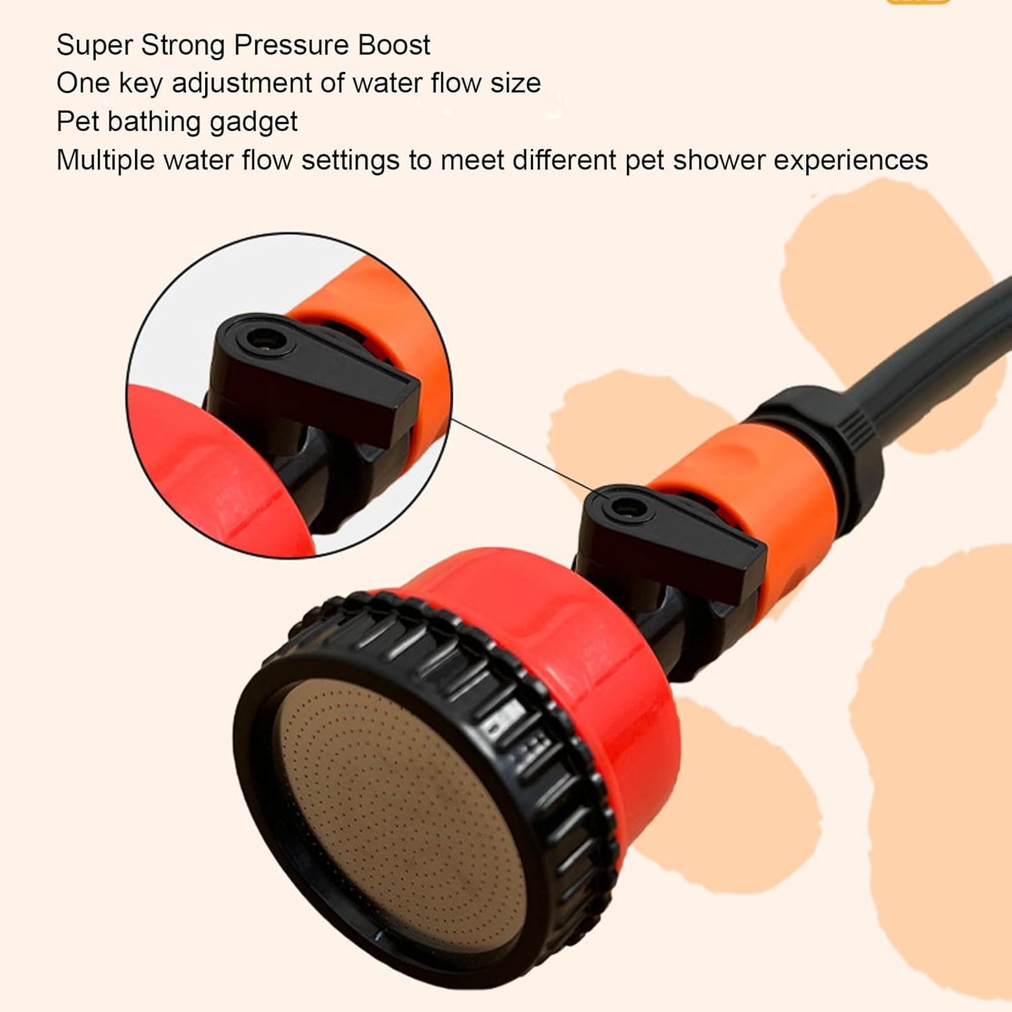 40w 42.7ft Lift 3.53GPM Electric Pet Bath Pump with Adjustable Showerheads and 4.9ft Hose Portable Hand Shower Attachment Water Hose Nozzle Sprayer Set for Home Use (US Plug 100-240V)