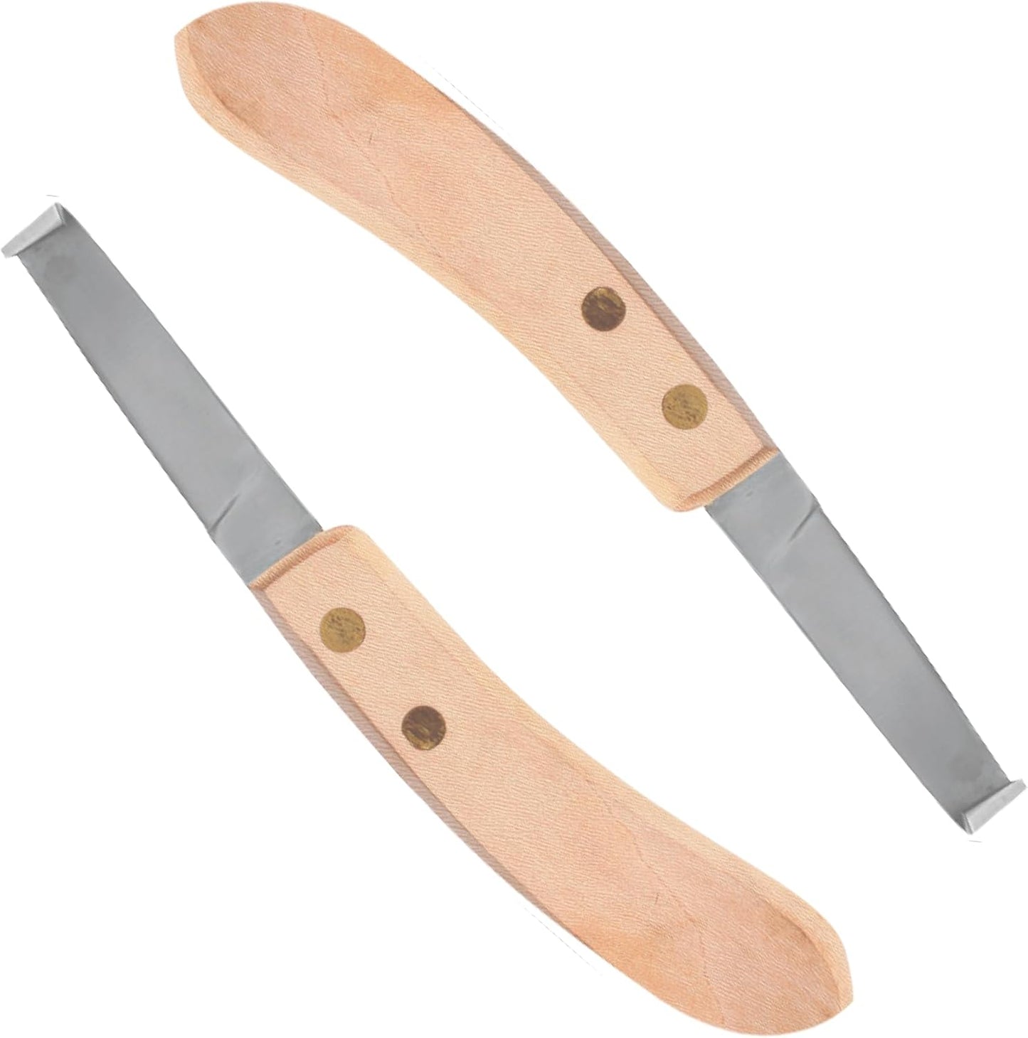 Hoof Knife Single Sided Edge Wide Blade – Stainless Steel Curved Blade Farrier Tool with Fine Wooden Grip, Multipurpose Hoof Trimming Knife for Livestock, 3-Inch Blade, 8.5-Inch Overall